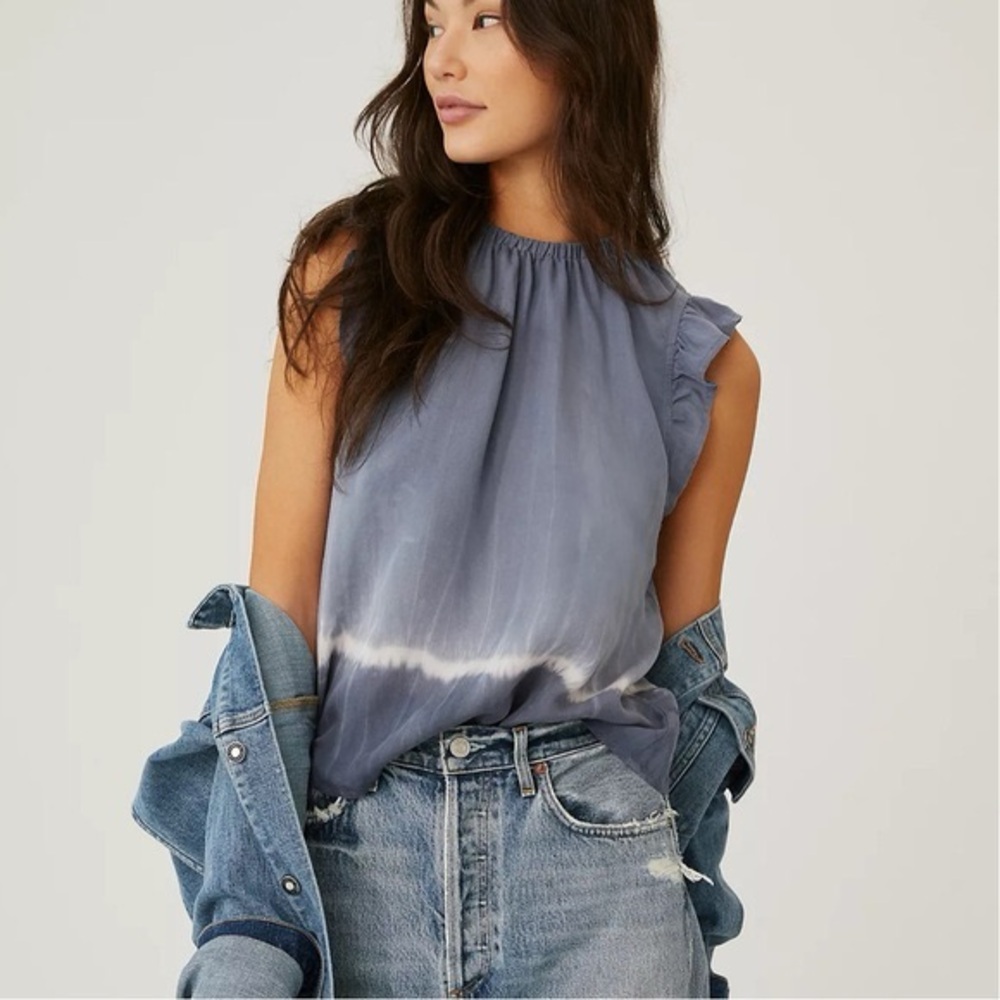 Bella Dahl Indigo Tie-Dye Blouse